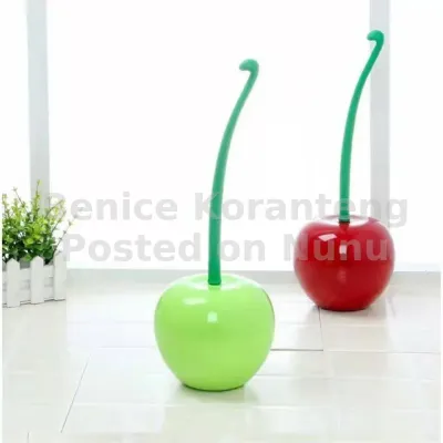 Cherry-shaped Toilet Brush With Holder