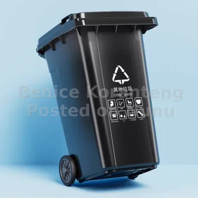 240l Heavy-Duty Plastic Dustbin With Wheels. Foreign Type