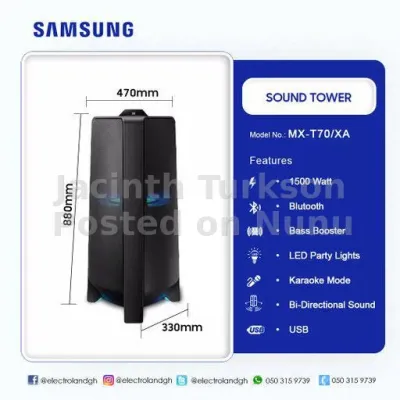 SAMSUNG 500 WATT SOUND TOWER - MX-T50/XA