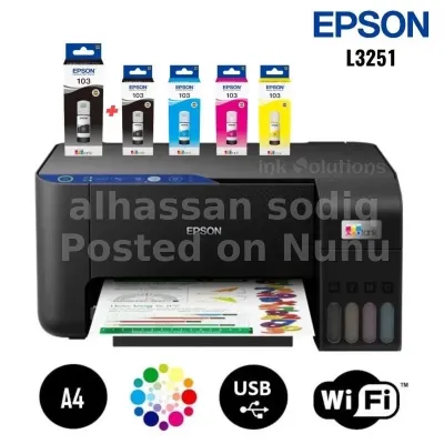 Epson EcoTank Home L3251 Wi‑Fi Ink Tank Printer | 3‑in‑1 Print/Scan