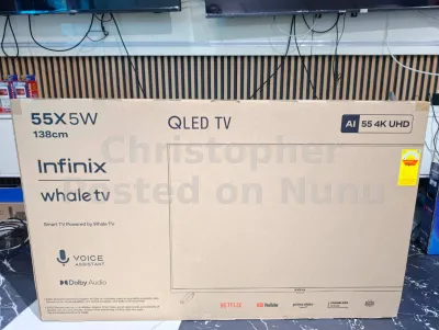 Presenting the Infinix 55X5W QLED TV. 📺 This 138cm display features AI