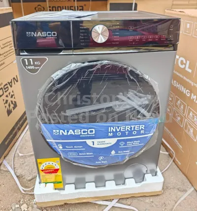 NASCO 11KG FRONT LOAD FULLY AUTOMATIC WASHING MACHINE  *