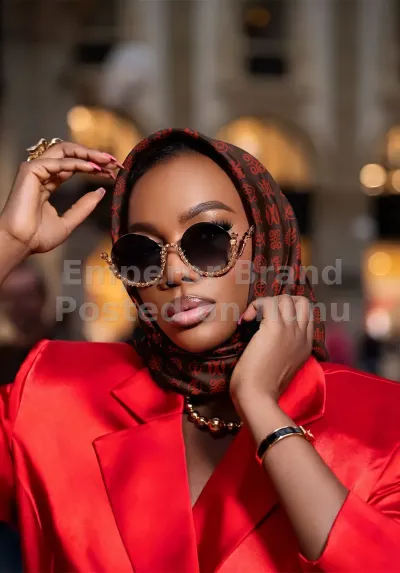 Emperor Brand Heritage Symbols Silk Scarf – Black & Red African Print