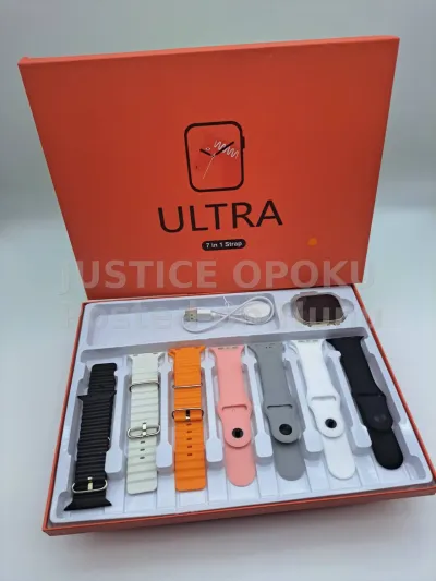 7-in-1 Ultra 2.01 Big Infinite Display Smart Watch with 7 Straps