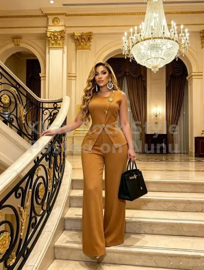Elegant sleeveless blazer dress set