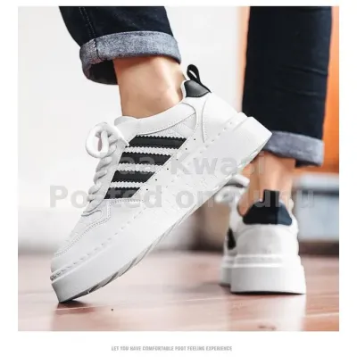 TOUPHY Men White Sneakers Platform Casual Shoes Breathable Lightweight