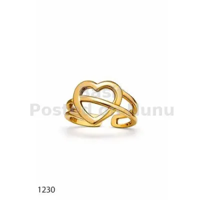 Gold plated women's heart ring