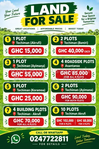 Building plots available in Techiman Bono East Region