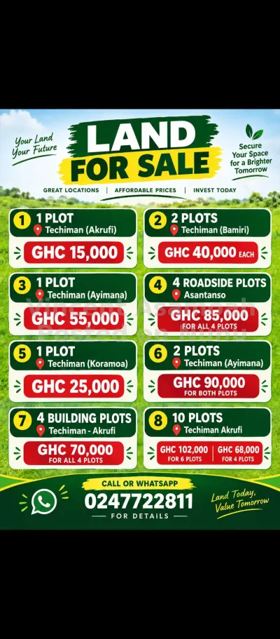Residential building plots for sale in Techiman Bono East Region