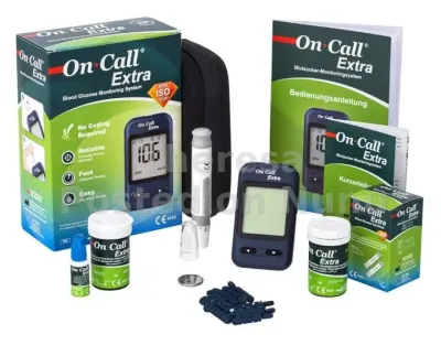 Blood glucose monitor. A machine to check blood sugar levels.