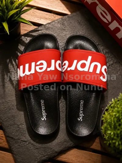 unisex slides, supreme and balenciaga