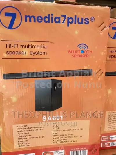 media 7plus sound bar with sub woofer