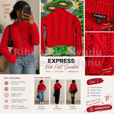 Red express knit sweater