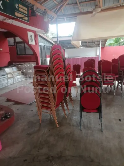 150 Bulk Red & Gold Banquet Chairs for Church and Events